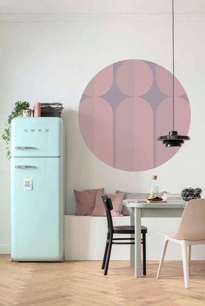 Fotobehang - Bauhaus Fusion 125x125cm - Rond - Vliesbehang - Zelfklevend