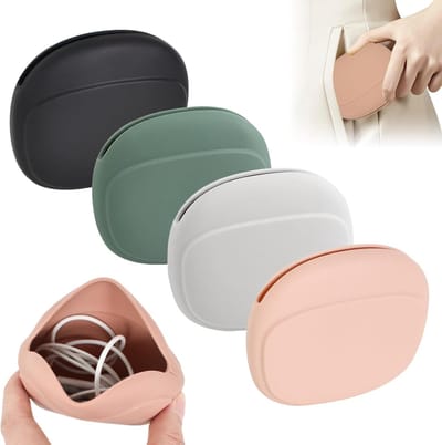 4 stuks mini siliconen Oortjes Case - Kleine opbergdoos - Opbergcase - Kabel- en opladeropbergzak - Oortjes Opberg Hoesje - Siliconen oordopjes beschermhoes - Oordopjeshoes - Case Voor In-Ear Koptelefoon - Voor Oordopjes En Laadkabels