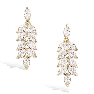 CHIVAL - Oorbellen 18K Verguld Goud "Gem Leaves" - Elegant, Blad, Hypoallergeen, Zirkonia, Luxe, Cadeau voor haar, Sieraad, Tijdloos,, Liefde, Romantiek, Geschenkverpakking, Kerst