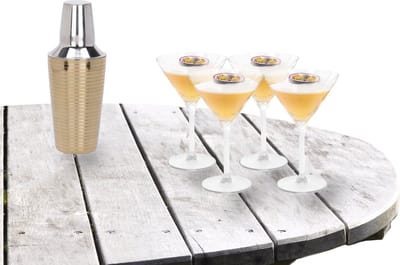 Excellent Houseware - Cocktailshaker 500 ML met 4x Martini cocktailglazen 260 ml
