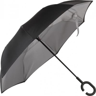 Kimood Omgekeerde, handenvrije paraplu KI2030 - Black / Slate Grey - One size