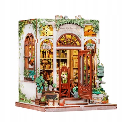 Miniatuur Boek Nook Antiekboekhandel met Klimop - DIY Huisje