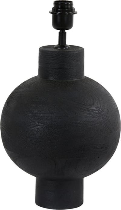 Light & Living Tafellamp Barumi - Mangohout - 42cm - Mat Zwart - excl. kap