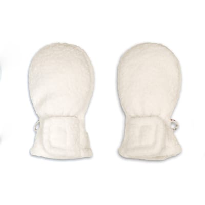 Teddy baby wanten - Teddy fleece - 0-12 maanden - Wit - Klittenband