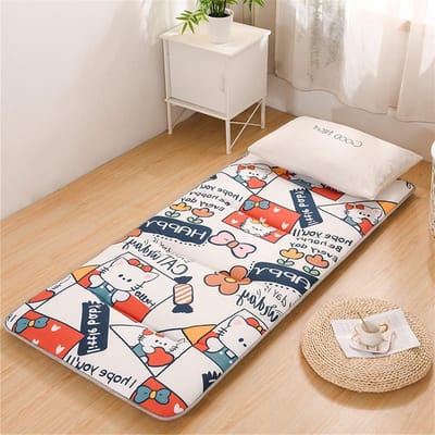 Japanse Futon Matras - Vloerbedding Slaapmat - Comfortabel Slapen - Huidvriendelijke Stof - 90x200cm - Blauw
