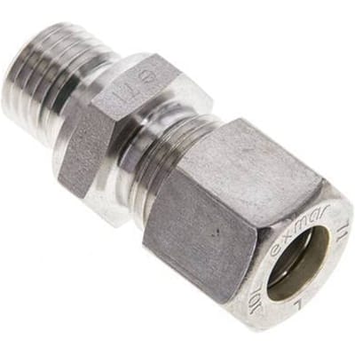 10L & M14x1.5 RVS Rechte Knelfitting Buitendraad 315bar FKM ISO 8434-1