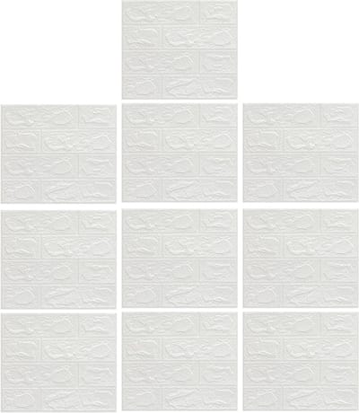 Zelfklevende 3D Wanddecoratie Schuimbehang - Wit, 30x35cm voor Thuisdecoratie en Interieurstyling