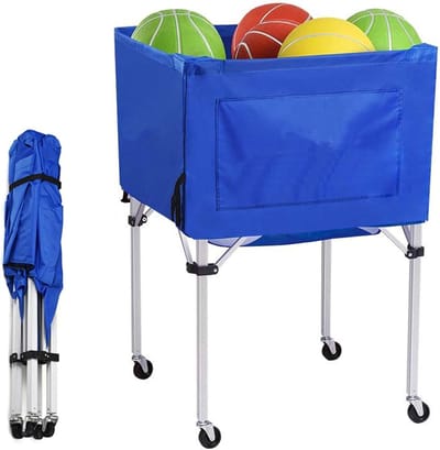Tennisbalmand - Ballenkar Tennis - Tennis Training - Grote Capaciteit - 60 cm Diameter - Blauw