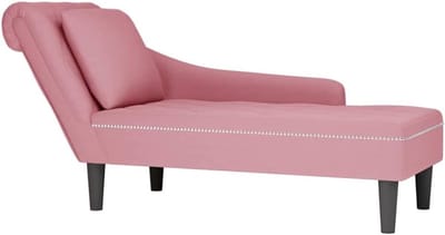 Comfortabele chaise longue - Lounge stoel - Ontspannen thuis - Zachte fluwelen bekleding - 145 cm lang - Roze