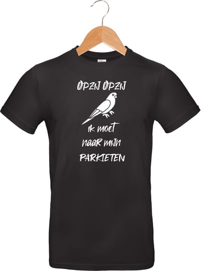 mijncadeautje - T-shirt unisex - zwart - opzij opzij ik moet naar mijn - Parkieten - maat S