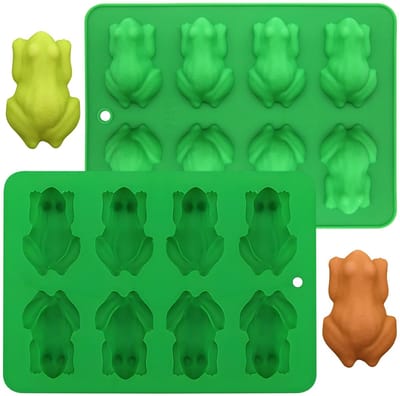 Dailygoods- Siliconen Vormen Kikker - Chocoladevormen - Snoepvormpjes - Set van 2 - Flexibel - Antiaanbaklaag - Chocoladevorm