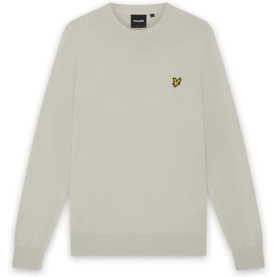 Lyle & Scott Cotton Merino Crew Neck Jumper Truien & Vesten Heren - Sweater - Hoodie - Vest- Beige - Maat S