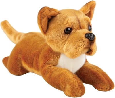 Knuffel Staffordshire bull terrier hond - bruin - 30 cm - pluche - knuffelhond honden knuffels - Speelgoed voor kinderen