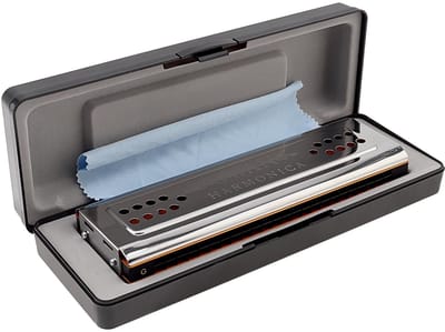 Dailygoods- Harmonicaset C/G - 24 Gaten - Draagbaar - Roestvrij Stalen Behuizing - Inclusief Kunststof Koffer - Schokbestendig - Mondharmonica