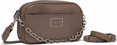 REPLAY Schoudertas Handtas Crossbody Bag Pale Grey Brown Beige
