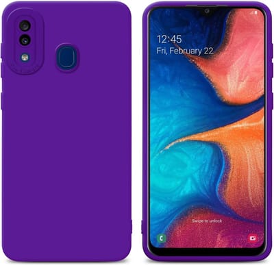 Cadorabo Hoesje geschikt voor Samsung Galaxy A20 / A30 / M10s in FLUID DONKER PAARS - Beschermhoes gemaakt van flexibel TPU silicone Cover Fluid Case