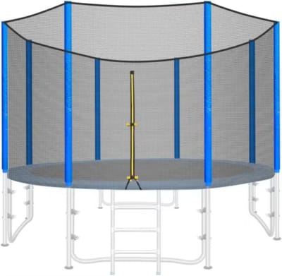 Trampoline Veiligheidsnet Ø366 cm - Weerbestendig Vervangend Behuizingsnet voor Ronde Frames - Met Tweekoppige Ritssluitingen