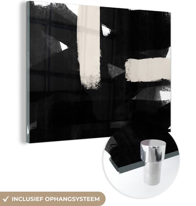 MuchoWow® Glasschilderij 120x90 cm - Schilderij acrylglas - Abstract - Pastel - Minimalisme - Foto op glas - Schilderijen