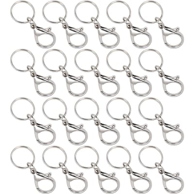 20 stuks Sleutelhanger Clip Haak Draaibaar Lanyard Snap Sleutelhanger Sleutelring DIY Accessoires Hardware 21x35mm Groot white