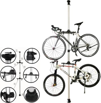 PRO Fiets ophangsysteem - staand fietsenrek voor 2 fietsen - telescopisch