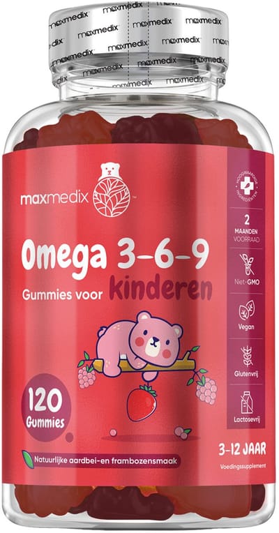maxmedix Omega 3, 6, en 9 Gummies voor Kinderen - Vegan alternatief voor visolie supplementen - Rijk aan essentieel vetzuur ALA