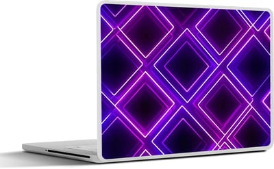 Laptop sticker - 10.1 inch - Gaming - Ruiten - Neon - Paars - 25x18cm - Laptopstickers - Laptop skin - Cover