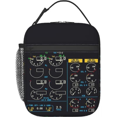 BOEING 737 NG MOTOR INSTRUMENTENPANEEL Geïsoleerde Lunchtas voor Vrouwen Kinderen Draagbare Voedseldozen Thermische Lunchbox Tote One Size