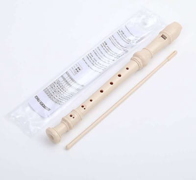 WK Sopraan blokfluit -C toon -met PVC tas-Kinder Muziekinstrument-Beige