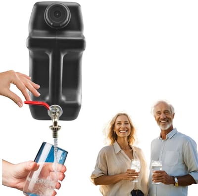 Anwicar Jerrycan voor Water - 20 L - Watercontainer met Kraantje en Dop - Waterdispenser Camping - Zwart