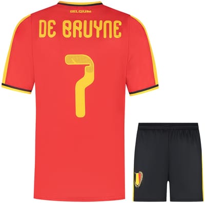 De Bruyne Belgie Voetbaltenue Thuis - WK 2026 - Voetbal Tenue Kinderen - Shirt en Broekje - Jongens en Meisjes - Volwassenen - Heren en Dames - Maat 104