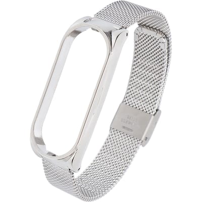Bracelet Métallique Compatible pour Montre Connectée Xiaomi Mi Band 6 Bracelet en Acier de Remplacement Accessoires de Bracelet Silver white
