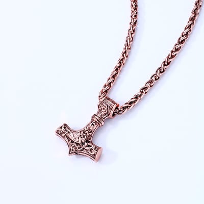 Bixorp Thor Hamer Ketting Brons - Stoere Ketting voor Mannen - Scandinavische Mjolnir - Cadeau voor hem