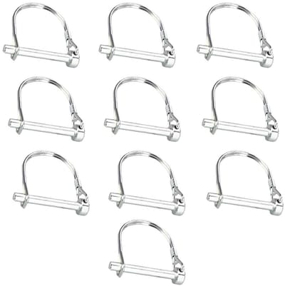 Dailygoods- Draadborgpen Set van 10 - D-vormige Veiligheidskoppelpennen - Koolstofstaal - Slijtvast - Roestbestendig - 8 x 80 mm - Borgpen