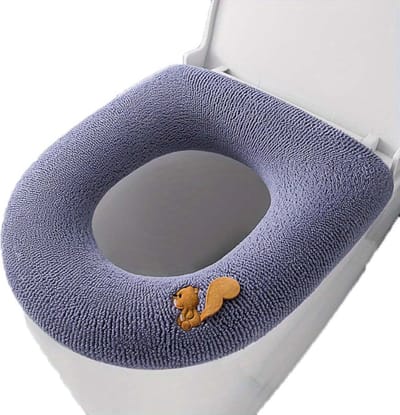 Nivard Wc Bril Hoes - Toiletbril Cover - Toiletbril - Wc Deksel - Wasbaar - Verwarmde Wc Bril - (Niet Elektrisch) - Zacht - Eekhoorn - Grijs