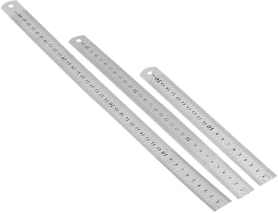 3-delige roestvrijstalen liniaal voor precisie tekenen en naaien, ideaal voor school en kantoor, 20 cm / 30 cm / 40 cm