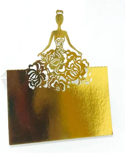 50x Luxe Naamkaartjes voor Kerstdiner, Bruiloft of Feest - Sierlijk Uitgesneden Zitplaatskaarten