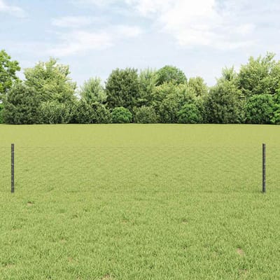 vidaXL - zeshoekig - gaasgek - met - palen - 10 - x - 0,4 - m - PVC-Coated - Staal - Grijs