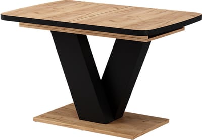 Vicco Eettafel Fenaro, Zwart/Eiken, 120-160 x 80 cm uitschuifbaar