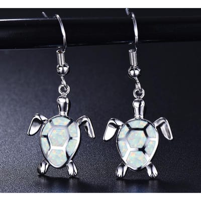 Boucles d'oreilles Stud Tortue de Mer Mignonnes Bohèmes Pour Femmes Mode Boucles d'oreilles Imitation Opale de Feu Bleue Pour Femmes Bague de Mariage Bijoux Cadeaux