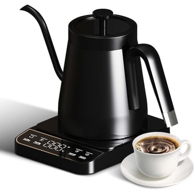 27oz Gooseneck Elektrische Waterkoker voor Koffie Thee Kokend Water Eén Klik 92 graden Celsius Temperatuur Automatische Uitschakeling UK plug zwart