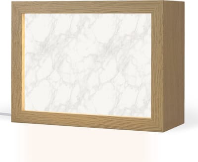 Tafellamp 20x15 cm - LED lamp - Minimalistisch - Wit - Grijze aders - Decoratieve tafellampen - Dimbaar - Tafellampje slaapkamer - Woonkamer binnen