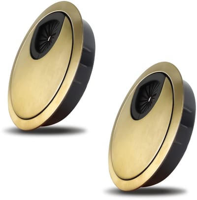 Cosensi- Kabeldoorvoer 60 mm - Kabeldoorvoer Brons - Kabelgatafdekking - Zinklegering - 2 Stuks - Hoogte 12 mm - Kabelgat
