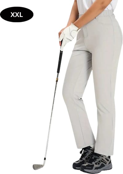 Livano Golfbroek Dames - Golfkleding - Golfen - Golf Accessoires - Nette Pantalon - Grijs XXL - Maat 44