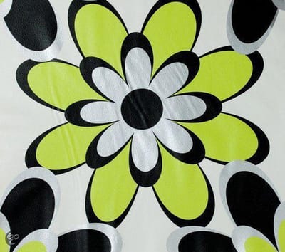Dutch Wallcoverings Papierbehang - Bloem - Groen/zwart/zilver