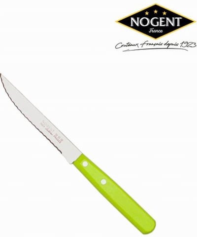 Nogent Steakmes 11 cm gekarteld snijvlak met groen houten heft Messen