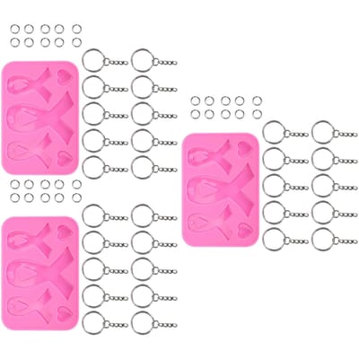 3 Set Sleutelhanger Siliconen Mal DIY Sleutelhanger Hanger Gietmal Ambachtelijke Decoraties pink