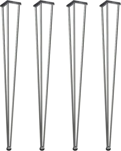Set van 4 Metalen Tafelpoten - Zilver - 42 cm - Modern/Industrieel