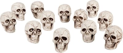 Boland Halloween Doodskoppen - 12x stuks - mini - 4 x 3 cm - schedels - halloween versiering
