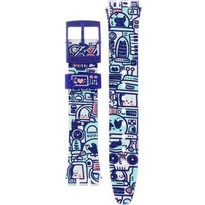 Swatch Plastic - Originals Medium (34mm) /Access/Solar/Musicall/Stop - G/SK/SL/SR/SS/SO28 ASO28Z702 B-Bot band