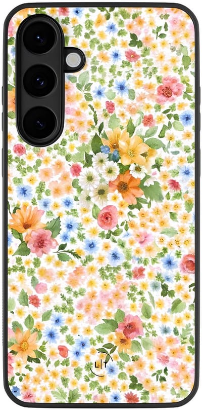 Leuke Telefoonhoesjes - Hoesje geschikt voor Samsung Galaxy S25 FE - Lovely flowerss - Backcover zwart - Bloemen - Geel